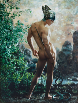 ohthentic:  theknightofcups:  &lsquo;Mercure&rsquo; by Pierre et Gilles.  Oh 