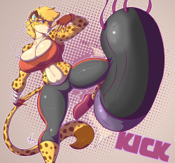 jaehthebird:Darcy Kick Commission i did for GraphicNovelist :3 Kitty has kick  I fight back with only slapping dat ass