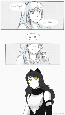 questionable-questionable:  I lost track with this comic a while ago and I forgot where it’s going. I have a headcanon that maybe Weiss actually doesn’t like the nicknames people gave her, only Blake gets that and she calls Weiss by her name genuinely.