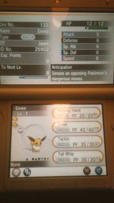 SO IM VERY VERY EXCITED BECAUSE TODAY A 2 YEAR LONG DREAM CAME TRUE. I got a Female HA Eevee in a Dreamball !!! To explain for those who don’t know, back when B/W was out there existed an online Dream World where you could send your pokemon online