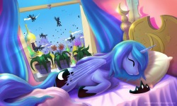 mlpafterdark4ever:  http://alexmakovsky.deviantart.com/art/Princess-Luna-is-sleeping-angel-297747618  Good night people. I’m off tomorrow so hopefully I can get the Fluttershy and The Stallions folder when I get on later.  o3o