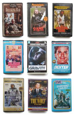 Modern Movies/TV Shows as 1980s VHS tapes.
