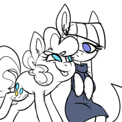 goggles-art:Maud and Pinkie are cute sisters.