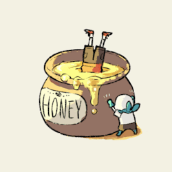 sasami-log: mooncatyao:  bluerose099:  mooncatyao: Papy!!!!!!!!!!!! Come out!!!!!!!!! (So cute＜3) He’s drowning in Honey Heaven. XD  just like this?? XDDDDDDDD  Honey!! So cute❤️ 