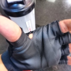 Too much #training  I ripped my gloves again 👊👊👊  #lessthanamonthold #nike #gym #nopainnogain #chest #legs and #arms day