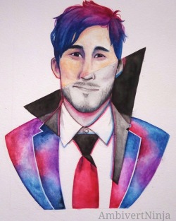 ambivertninja:  Feels good to be working with watercolour again :)) thanks @markiplier, for giving me inspiration to make this. I really needed to get rid of my art block WHEW  Woah!! I really like the um&hellip; *looks at smudged writing on hand* ass-the
