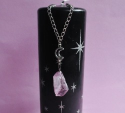 ofstarsandwine:amethyst moon necklacethis seller is awesome I bought like 3 necklaces from them GO BUY THEIR STUFF.