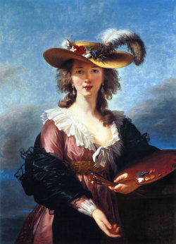 artauthority:  Self-Portrait in a Straw Hat by Elisabeth Vigée-Lebrun, 1782. (National Gallery, London, United Kingdom) Oil on canvas. 98 x 70 cm.  Elisabeth Vigee-Lebrun was the official portrait painter to Marie Antoinette in the 18th century. She