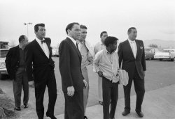 foreverfranksinatra:  Dean Martin, Frank Sinatra, Peter Lawford, Sammy Davis Jr. and Jack Entratter in Las Vegas during the making of “Ocean’s Eleven”.