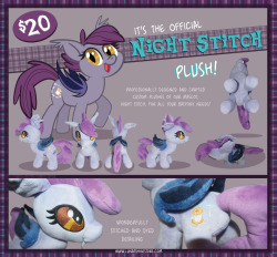 lunarshinestore:  Night Stitch Plush ToyGet Yours Here:http://lunarshine.myshopify.com/products/night-stitch-plush-toyTHIS IS A PREORDER PRODUCT! ORDERS PLACED WILL BE FULLFILLED IN Q3 OF 2015It’s Night Stitch! This professionally made 8&quot; tall