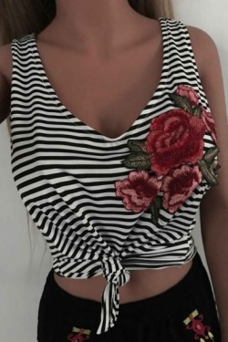 free-traveler-fans: Chic Girl’s Tops Collection  Floral Embroidered Striped Tank Tee  Halter Tribal Print Hot Crop Camisole  Lace Up Back V-Neck Plain Cropped Tee  Lace-Up Hollow Front Cold Shoulder T-Shirt  Letter Printed Spaghetti Straps Cropped Cami