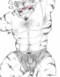 Have a tiger in fishnet underwear because there are people who like that kind of clothing.