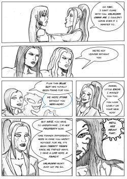 Kate Five vs Symbiote comic Page 233 by cyberkitten01   Twins being twins.Kate means business!!  