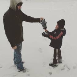 My babies playing in the snow (: #futurehusband #myson  #ourboy #happy  #love #life #everything #snow #winter  #winterwonderland