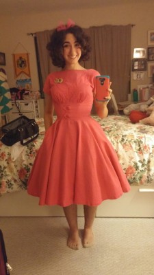 veryhairylegs:  sewingsunshine:  Going out swing dancing in my new hot pink dress! Hoping to get better photos tonight :) I feel like I’m channelling my inner Dolores Umbridge with all this pink going on.  Dancing in the pink dress !   So cute with