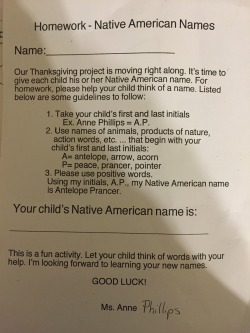 iamchamberly:  My fucking head is going to explode. &ldquo;Native American&rdquo; names? Why don’t you just label the entire month of November as “promote racial stereotypes and underlying mysticism” month and stop pretending any of this shit is