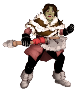 Starting DnD with a few of my friends today, here is Phen, a half-orc warden.