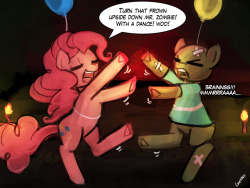30minchallenge:No party like a Pinkie Pie zombie party! Seems like we have a lot of survivors and some starry-eyed drones here. Did you survive?Artists Included: lumineko (http://www.lumineko.com)Mabu (http://mabu-arts.tumblr.com)JonFawkes (http://jonfawk