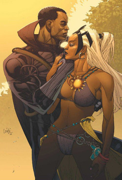 comicbookartwork:  Black Panther and Storm