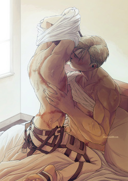 cloven:  A sweet message earlier this week reminded me of this, so! My piece for the eruri artbook project this spring.