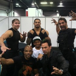 littlefuzzysheep:  shitloadsofwrestling:  The Shield, DMC (of Run-DMC), and Jason David Frank (Tommy, the Green Ranger, from Mighty Morphin’ Power Rangers) So how’s your weekend? Because mine sucks now.  They look so happy  I&rsquo;m crying.