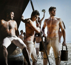 bannock-hou:Dieux du Stade (2013) by FranÃ§ois Rousseau. Out takes from the French rugby calendar shoot. Jerome Fillol, Hugo Bonneval, Alexandre Flanquartmy new account is bannock-houmanreview