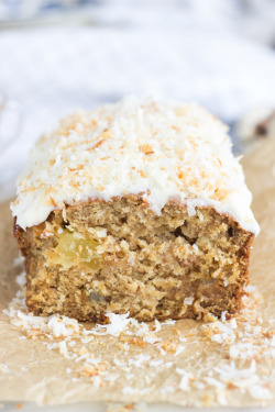 fullcravings:  Coconut Pineapple Sweet Potato Bread with Rum Icing and Toasted Coconut   Like this blog? Visit my Home Page or Video page for more!And please Subscribe to the Email Club  (it&rsquo;s free) for a sexy bonus gift :)~Rebloging the Art of