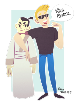 doctoramall:  So I saw this beautiful account called @c2ndy2c1d and saw their fanart of Johnny Bravo and Samurai Jack together and shit I was done for
