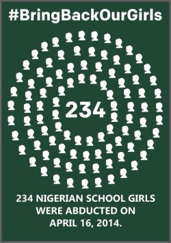 censoredyetburning:  234 Nigerian girls were girls were kidnapped by an extremist group called the boko haram this month. Few have escaped, the majority has not. Please spread to word to create an international outcry because our government isn’t doing