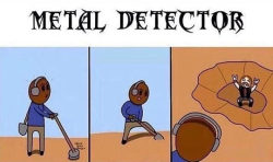 singoallala:  asdfcore:  deviantseer:  This is such a stupid joke but damnit it made me laugh  Dis me  I work in airport security, and we use walk-through metal detectors. Last summer there was this big huge metal music fest in town, and in the days that