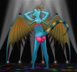 “As long as Astrid doesn’t see this~” Stormfly smiles and smacks her butt playfully for the crowd.