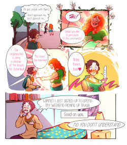 fairymascot:  pearlrose bomb! human au x first meeting combo, or: the story of how pearl abruptly became a very passionate environmental activist!! fullview for the comics: 1, 2 