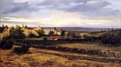Theodore Rousseau (Paris, 1812 - Barbizon, 1867) a) Village in valley, 1834 b) Holm oaks, Apremont; 1850-52 c) Twilight landscape, 1850