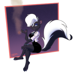 mofetafrombrooklyn: birchly:   teerstrash:  @birchly published a ref sheet of his gorgeous skunk girl Courtney..SO I HAD TO DRAW HER!Feels weird to draw a skunk without enormous lips and fake tits..  Beautiful! Thank you 😊    Lovely!  O oO &lt;3