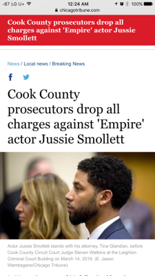 Nigga, they dropped all of Jussie Smollett&rsquo;s chargesShit, all that and they must ain&rsquo;t have a case. Guess he gone get his job back&hellip;