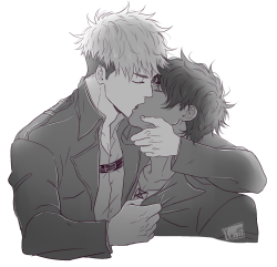 yuki119:  sometimes u just gotta doodle two boys kissing