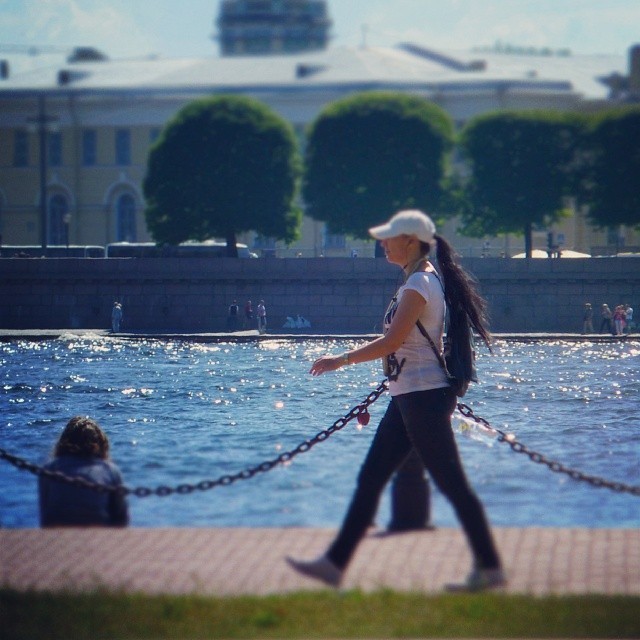 #River &amp; #walking #woman  #Beautiful day, beautiful #people  #streetphotography