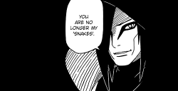 astakides:  Naruto ch. 618:  Orochimama noticed his baby-snakes have left the nest.  