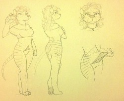ricksketchbook:  Last one, pencils for Olivia’s character sheet. She will probably not utilize her pouch at all, but I figured I’d show it as I tried to integrate the thycaline’s reverse pouch. Since I did it for kangaroos, I’m doing it for other