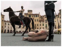 The culling of the ranks during the annual festival celebrating the New World Order.    The entertainment of the moment?  This poor miscreant, plucked from the ranks and chased around the square on horseback and under the whip until it collapses from
