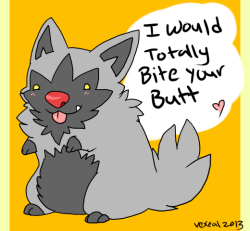 vexeal:  Chase asked me to draw a poochyena xD  So I made it a valentines 