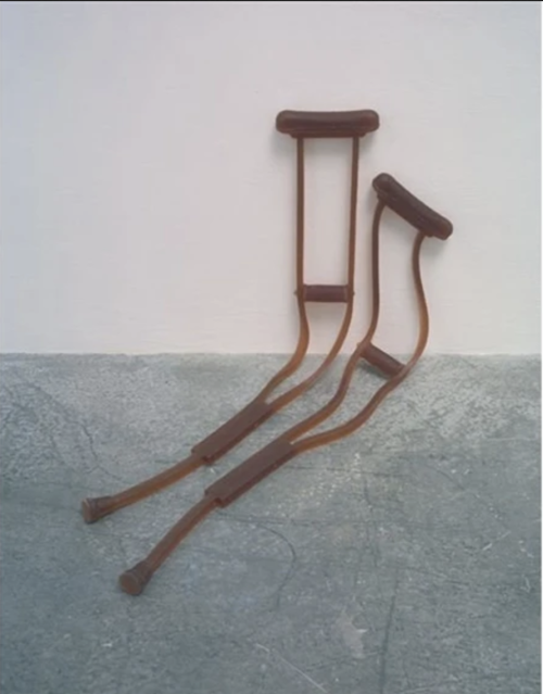 vsthepomegranate:  Untitled (Rubber Crutches) (1991)By Mona Hatoum