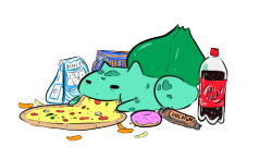 Sometimes I wish I was as content as a bulbasaur with a large pizza.