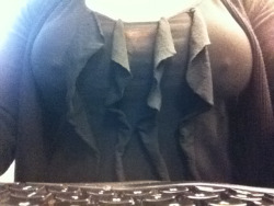 shibarislut:  And for good measure… Nipples through my top at my desk. Hard at work!