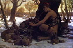 Red-Lipstick:  Elihu Vedder (1836-1923, Usa) - Marsyas Enchanting The Hares, 1899