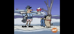 Mailman after getting his pants ripped off by a dog.  The Fairly OddParents: S1E7 “Christmas Every Day”
