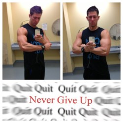 Never give up. No matter what anyone thinks. Put your mind to something, put your damn heart in it and go be the best at it. #armday #pump #aesthetics #contestprep #motivation #teammlp #dedicated #nevergiveup #picstitch