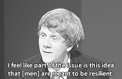 vaginawizard:  spiderkiss:  poppypicklesticks:  maraudere:  Josh Thomas talks about male suicide  I wonder how feminists will react to this Probably ignore it then go back to making male tears mugs and gifs   Actually this is a very common idea among