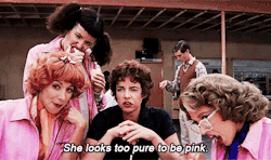 dontpanic-therecklessandthebrave:  missmarlenedietrich-deactivated: Grease, 1978  Can I just get a hell yeah for the fact that Grease literally took the femininity associated with the colour pink and destroyed it with Rizzo. Is Riz a Pink Lady, with the