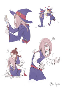 eulyin: Here have some grumpy(?) Sucy~ Oh wait! oAo This made me realized… Did she ever get angry on the show? As long as I remembered… never… (Except when Akko tried to wake her up on the ep8 lol)My my~ How sedate you are, Sucy… へ(゜∇、°)へ